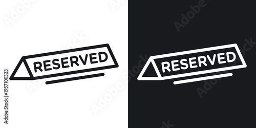 Reserved icon set in black and white stroke lines
