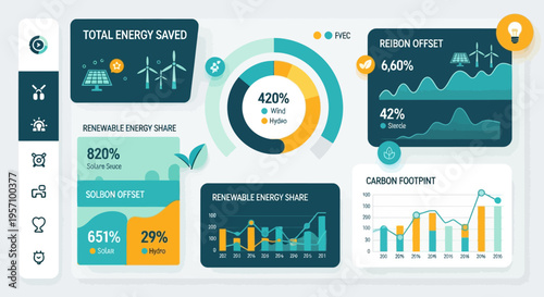 Set of 12 eco infographic elements vector