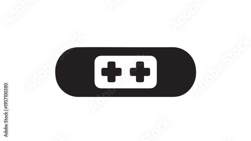 Medical cross plus sign icon set flat design vector illustration isolated on black background