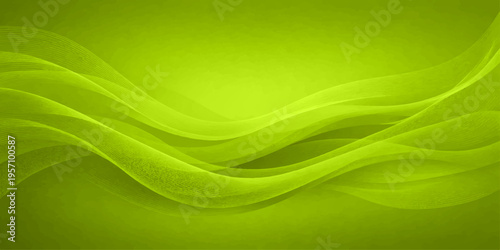 Abstract green waves create a motion design pattern with light curves and eco nature textures for a vector business banner backdrop illustration