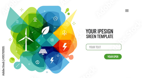 Eco friendly ipesign screen template vector