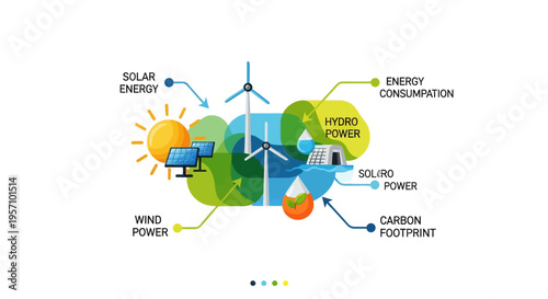 Set of eco friendly energy infographic elements vector