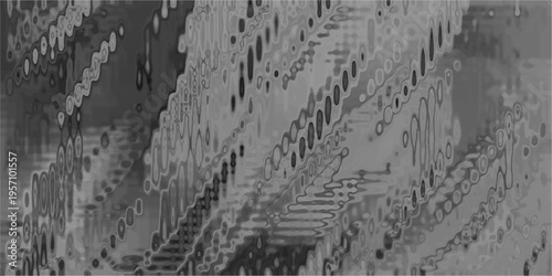 Monochrome Abstract Pattern with Repeating Oval Shapes and Wavy Lines for Textured Backgrounds and Graphic Design Elements