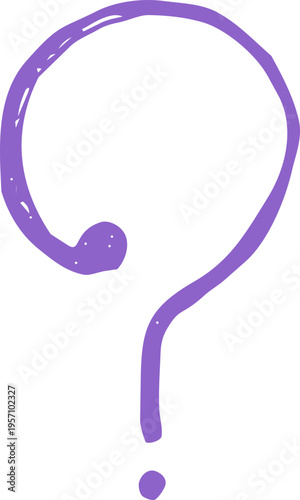 Question Mark Crayon Chalk Punctuation Sketch Doodle Hand Drawn