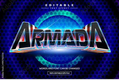Armada 3D editable text effect template