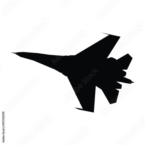 Sleek silhouette of a high-performance military jet fighter aircraft, symbolizing speed, power, and aerial prowess