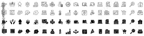 Increase sale icon vector set. Income growth Illustration sign collection. Business growth symbol or logo.