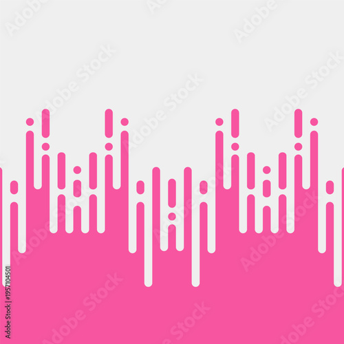 Abstract pink rounded line halftone transition. Vector