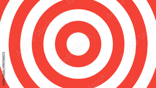 Vibrant red and white concentric circles forming an abstract geometric pattern, perfect for a dynamic background or a visual target concept