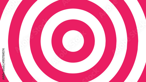 Vibrant hot pink and white concentric circles expanding outward, creating a dynamic and hypnotic optical pattern suitable for modern backgrounds or abstract design projects