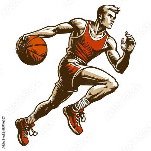 Basketball player vector and illustration.