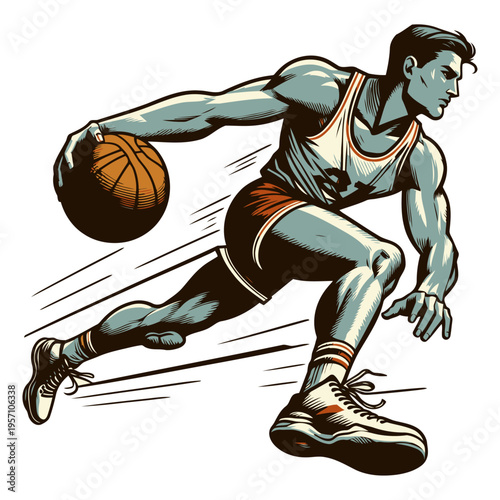 Basketball player vector and illustration.