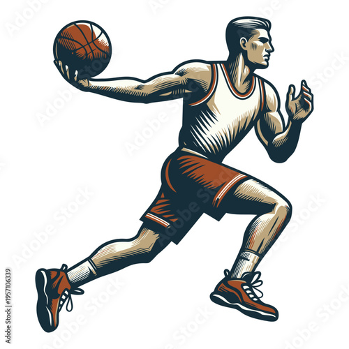 Basketball player vector and illustration.