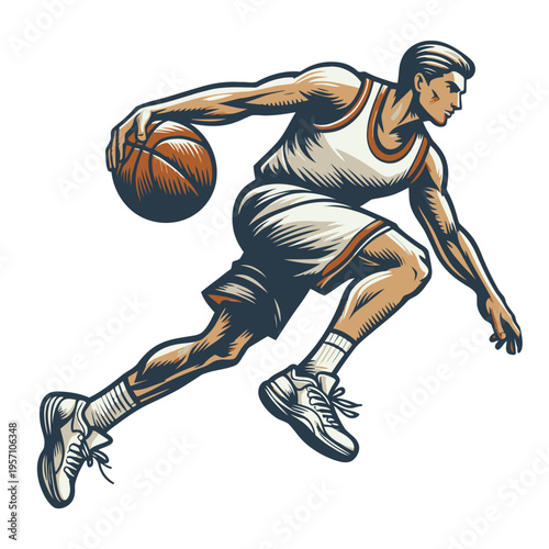 Basketball player vector and illustration.