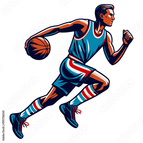Basketball player vector and illustration.