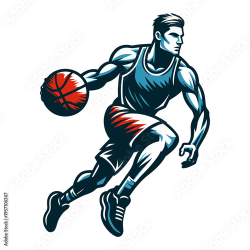 Basketball player vector and illustration.