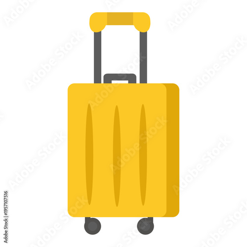 Yellow Rolling Suitcase Illustration