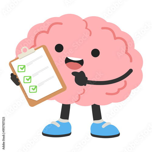 Brain Holding Checklist Productivity Concept