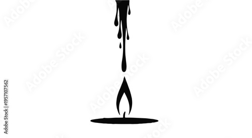 Burning incense stick with oil lamp on black background