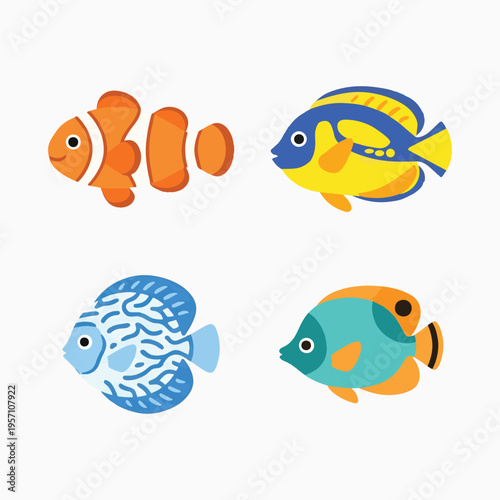 Cute cartoon sea fish 