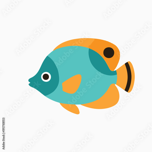 Cute cartoon sea fish 