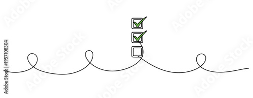 Checklist with two checked boxes and one unchecked option. no editable strokes