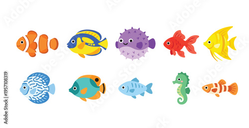 Cute cartoon sea fish 