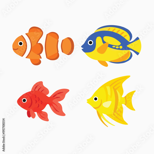 Cute cartoon sea fish 