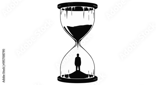 Hourglass vector illustration showing time passing