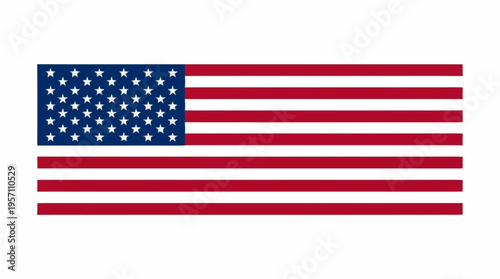 The American flag waves proudly with blue rectangle and white stars
