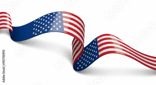 American flag ribbon waves in patriotic celebration symbolizing freedom