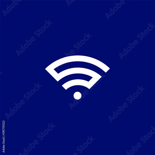 Slika na platnu Letter s with wifi signal internet logo icon design vector design template inspi
