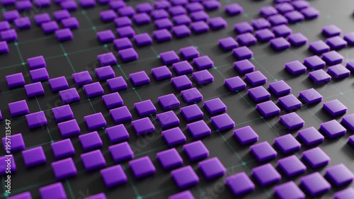 3D cube movement seamless loop animation