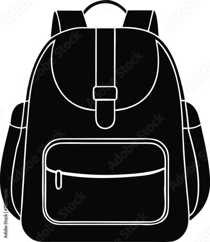 Backpack school travel bag vector icon design element
