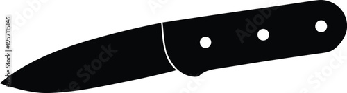 Black knife simple silhouette vector icon illustration design