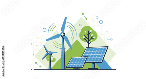 Set of eco friendly renewable energy icons vector