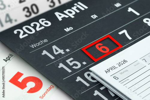 Deutscher Kalender Feiertage Ostern 5. und 6. April 2026 Ostersonntag Ostermontag