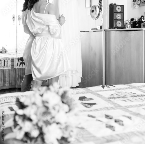 boda, novia, amor, anillos, mujer, gente, novio, casado, familia, ceremonia. casada, celebración, preparativos, detalles, vestido, bata, decoración