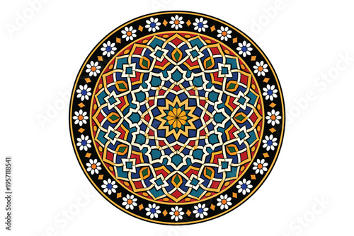 Islamic Geometric Circle Mandala Design