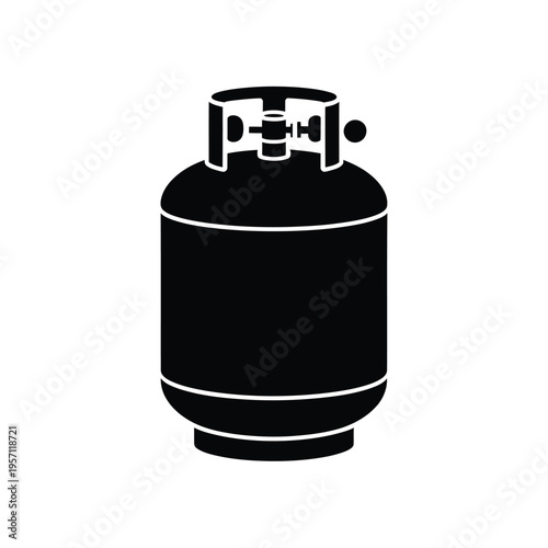 Simple black silhouette illustration of a propane tank or gas cylinder