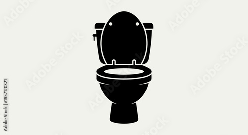 Toilet Icon – Bathroom WC Seat Silhouette Vector Illustration