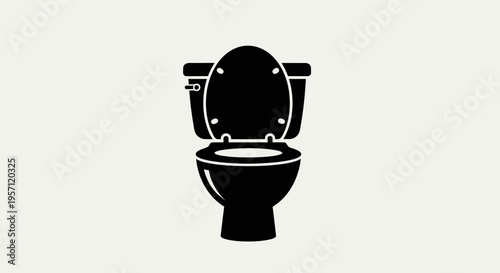 Toilet Icon – Bathroom WC Seat Silhouette Vector Illustration
