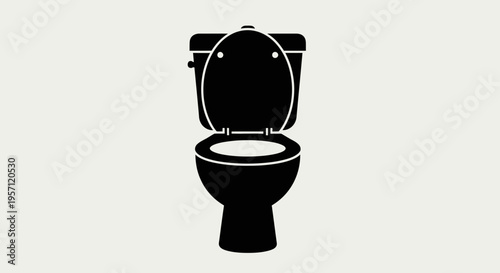 Toilet Icon – Bathroom WC Seat Silhouette Vector Illustration