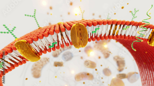 Obraz na płótnie Conceptual 3D illustration of a cell membrane