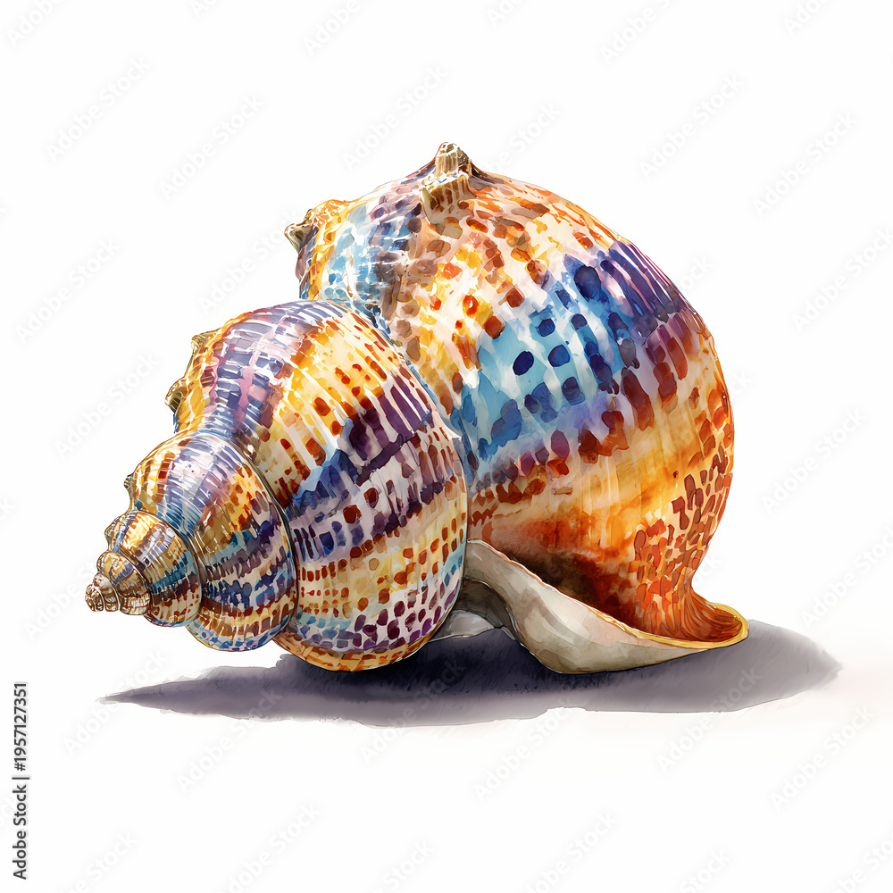 Obraz premium Mermaid in Summer Sea with Seashells on Tropical Beach