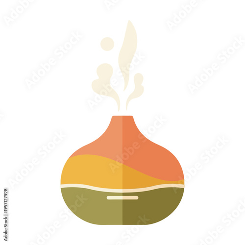 Diffuser Emitting Calming Vapor Creating a Serene Atmosphere Illustration