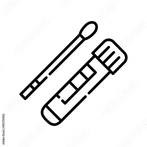 Swab PCR Icon Professional UI Symbol for Molecular Diagnostics