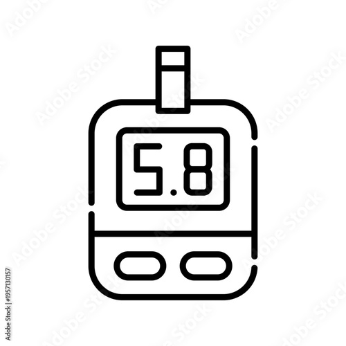 Blood Glucose Icon Professional UI Symbol for Diabetes Monitoring,