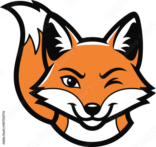 Vector orange fox head icon