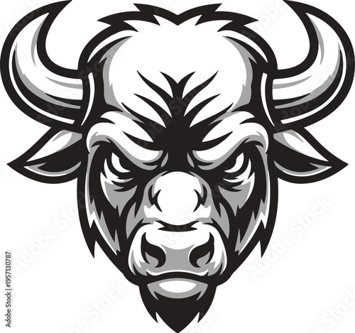 Vector angry bull head illustration